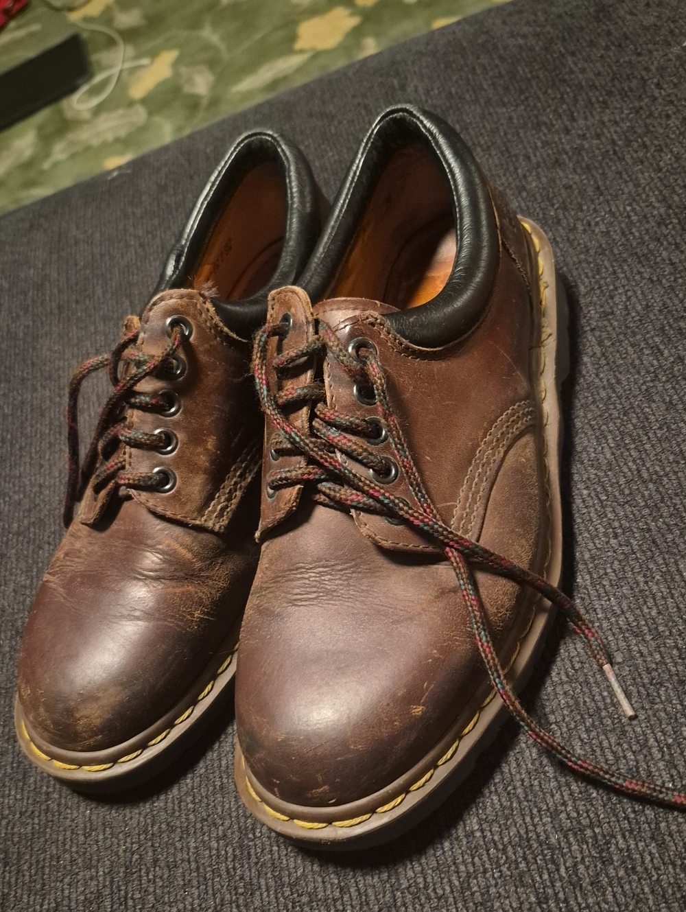 Dr. Martens Brown Leather Oxford Shoes with Black Collar